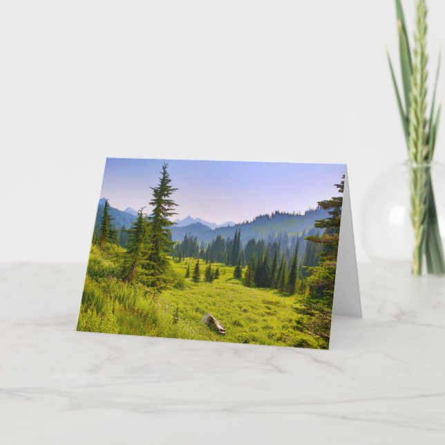 Mountain & Forest Landschaft Washington Staat Karte (Vorderseite)