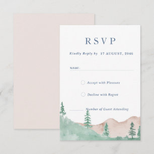Mountain Forest Range Wedding RSVP Response Card Karte