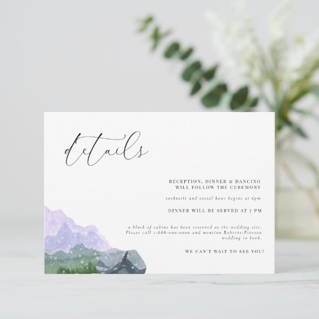 Mountain Forest Rustic Wedding Card Einladung (Stehend Vorderseite)