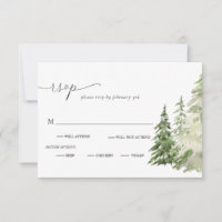 Mountain Forest Rustic Wedding RSVP Card