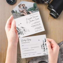 Mountain Forest simple hand drawn sketch photo