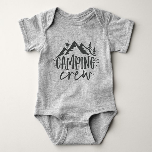 Mountain Forest Sunrise Camping Crew Baby Strampler (Vorderseite)