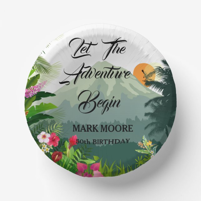 Mountain & Forest Sunset Pappteller (Vorderseite)