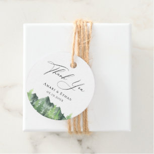 Mountain Forest Wedding Vielen Dank Geschenkanhänger