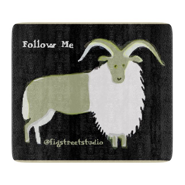 Mountain Goat Art Cutting Board Schneidebrett (Vorderseite)