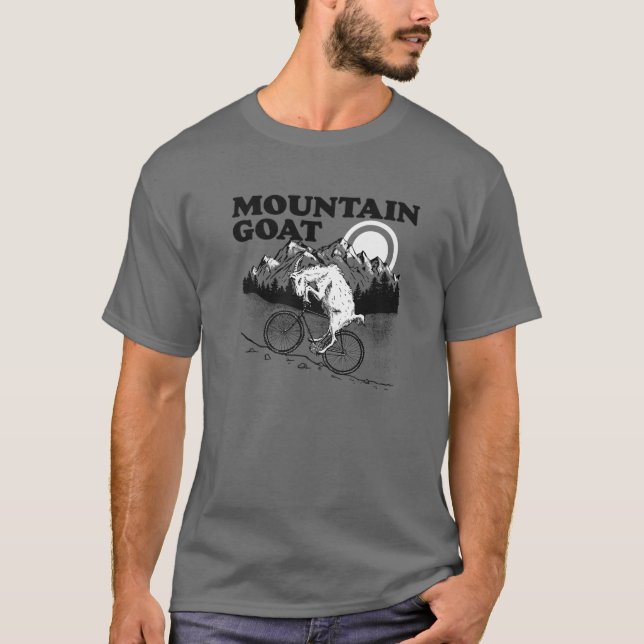 Mountain Goat Funny Mountain Bike Goat Biker Vin T-Shirt (Vorderseite)