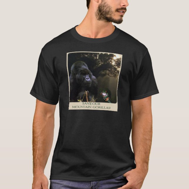Mountain Gorilla Wildlife gefährdete Arten Shirt (Vorderseite)