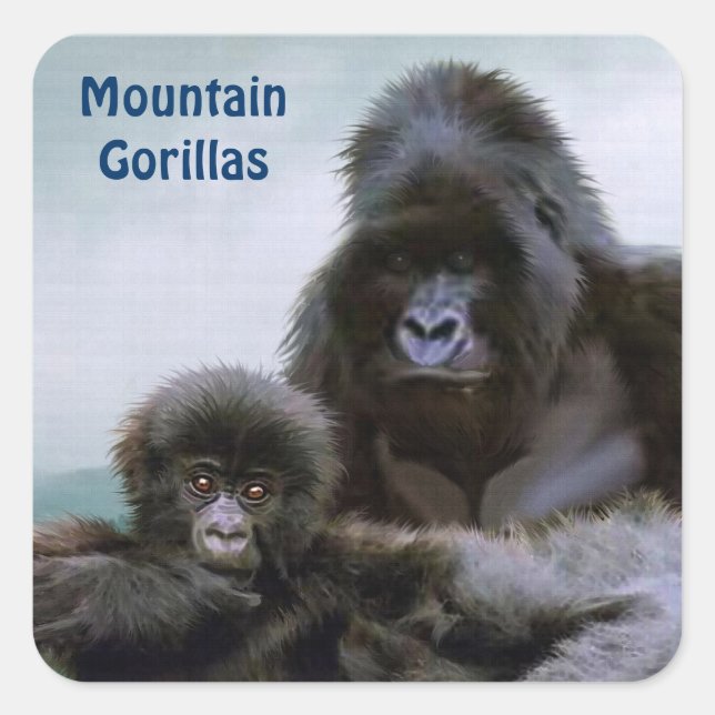 Mountain Gorillas African Wildlife Sticker (Vorderseite)