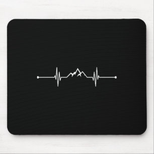 Mountain Heartbeat Grafik Wandern Reisen Sportlich Mousepad