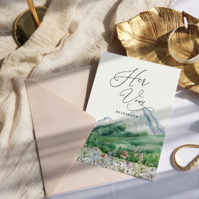 Mountain | Her Wedding Vows Keepsake Card Karte (Von Creator hochgeladen)