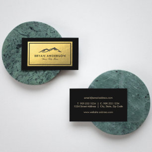 Mountain - Imitate Gold Foil Business Card Visitenkarte