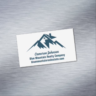 Mountain Immobilienunternehmen Custom Blau Weiß Magnetische Visitenkarte