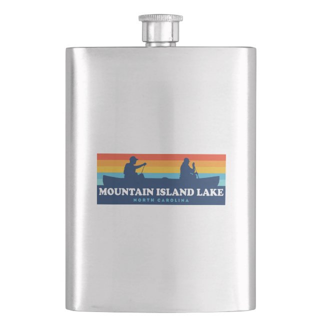 Mountain Island Lake North Carolina Canoe Flachmann (Vorderseite)