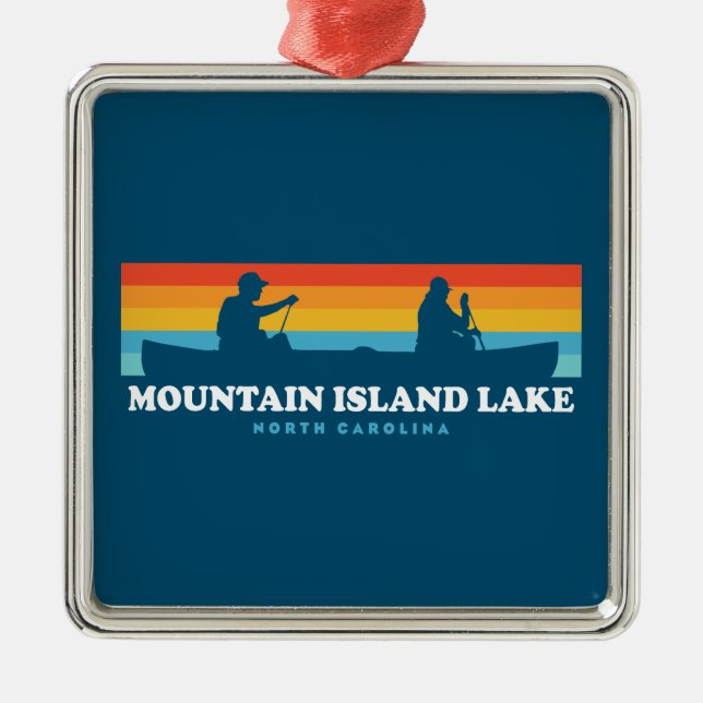 Mountain Island Lake North Carolina Canoe Ornament Aus Metall (Vorne)