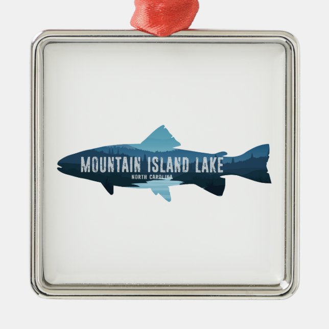 Mountain Island Lake North Carolina Fisch Ornament Aus Metall (Vorne)