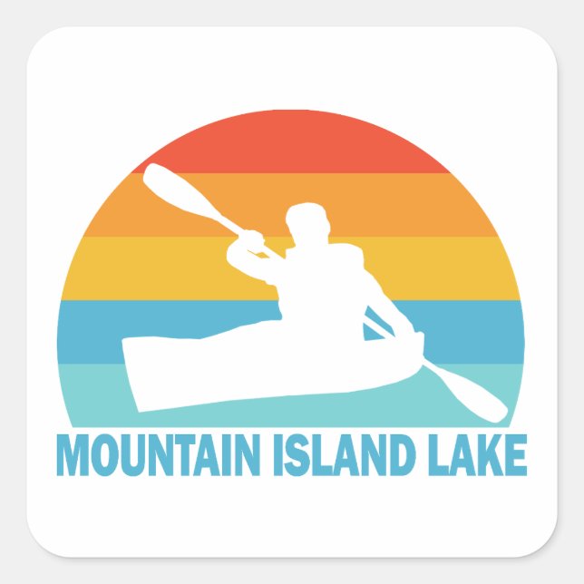 Mountain Island Lake North Carolina Kayak Quadratischer Aufkleber (Vorderseite)