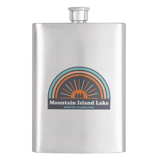 Mountain Island Lake North Carolina Rainbow Flachmann (Vorderseite)