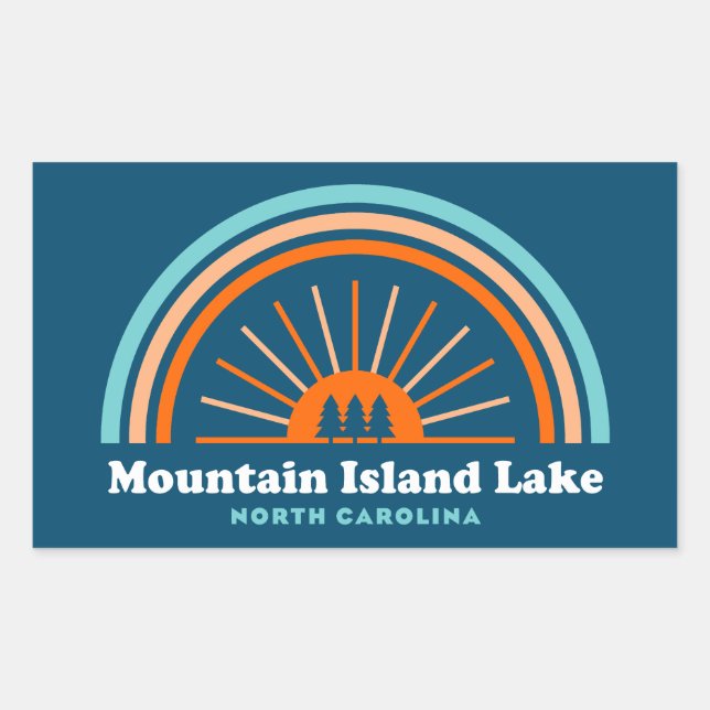 Mountain Island Lake North Carolina Rainbow Rechteckiger Aufkleber (Vorderseite)