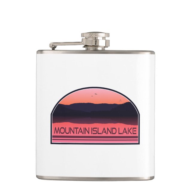 Mountain Island Lake North Carolina Red Sunrise Flachmann (Vorderseite)