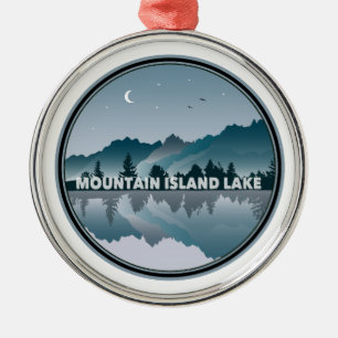 Mountain Island Lake North Carolina Spiegelung Ornament Aus Metall