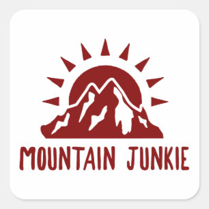 Mountain Junkie Quadratischer Aufkleber