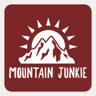 Mountain Junkie Quadratischer Aufkleber