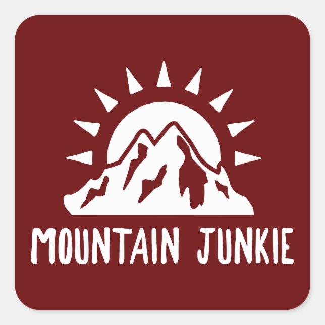 Mountain Junkie Quadratischer Aufkleber (Vorderseite)