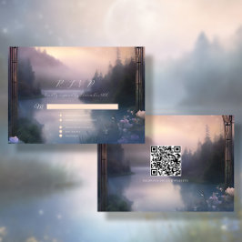 Mountain Lake Forest Stars Ethereal Rustikale Hoch RSVP Karte