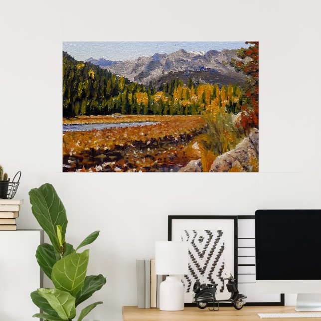 Mountain Lake in Landschaftlich Estes Park Poster (Heimbüro)