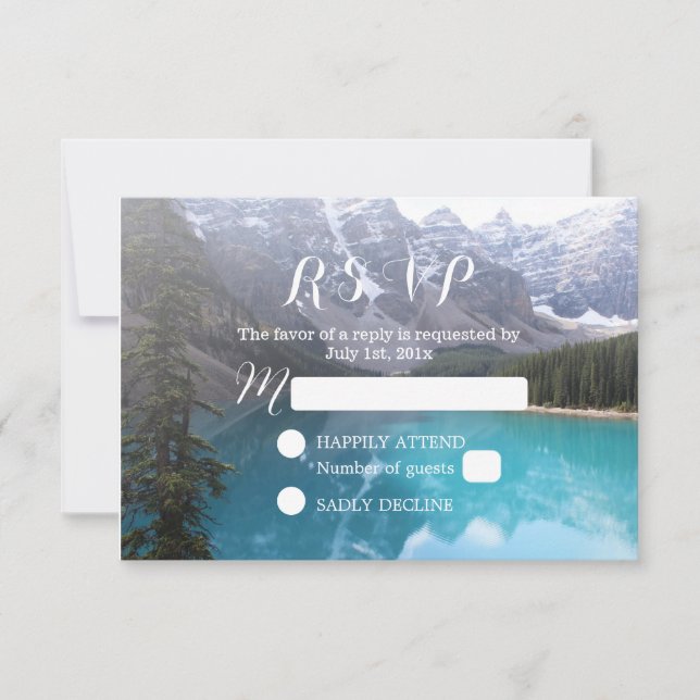 Mountain Lake Mariage Elegant RSVP (Devant)
