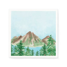Mountain Lake Paper Napkins Set von 50+