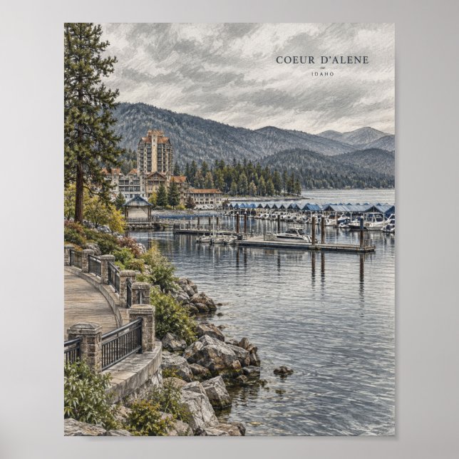 Mountain Lake Reflection Poster | Friedliche Wildn (Vorne)