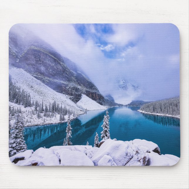 Mountain Lake Snow Scene Mouse Pad Mousepad (Vorne)