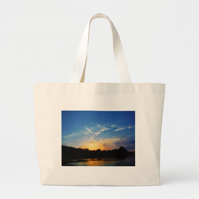 Mountain Lake Sunset Jumbo Stoffbeutel (Vorne)