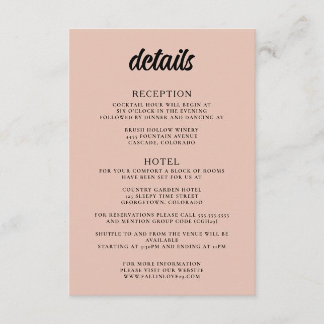 Mountain Lake Wedding Begleitkarte (Vorderseite)