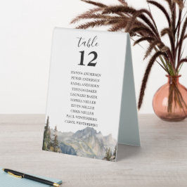 Mountain Lakeside Seating Chart Table Tent Sign Tischaufsteller
