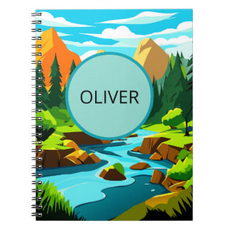 Mountain Landscape Notebook, Oliver Adventure Note Notizblock