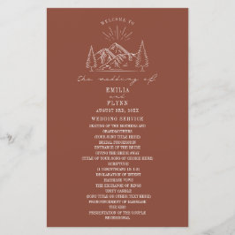 Mountain Line Art Terracotta Programme de mariage 