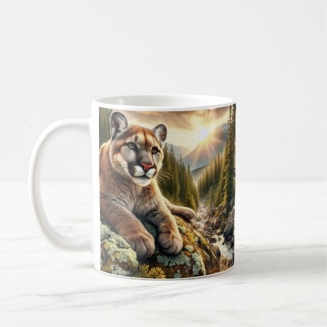 Mountain Lion Big Cat Coffee Mug (Gauche)