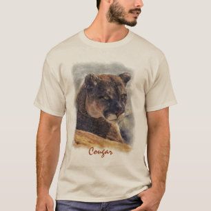 Mountain Lion, Big Cat Cougar Portrait auf TShirt
