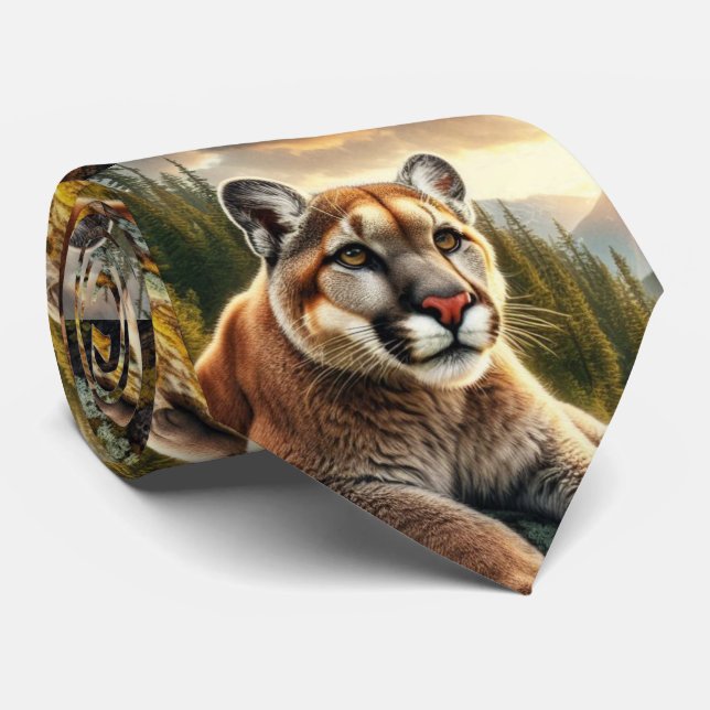 Mountain Lion Big Cat Cravate (Roulé)