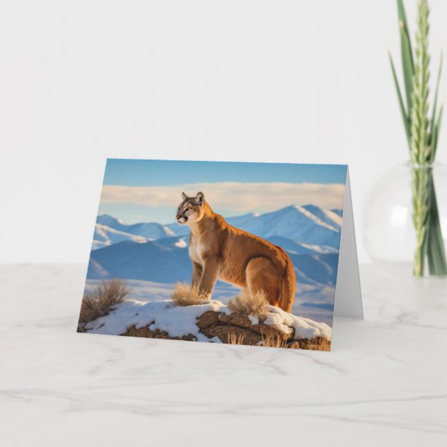 Mountain Lion Grußkarte Karte (Vorderseite)