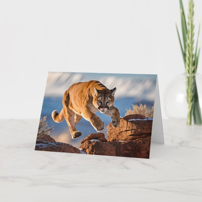 Mountain Lion Grußkarte Karte (Vorderseite)