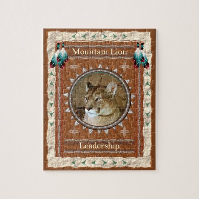 Mountain Lion - Leadership- Jigsaw Puzzle mit Box (Vertikal)