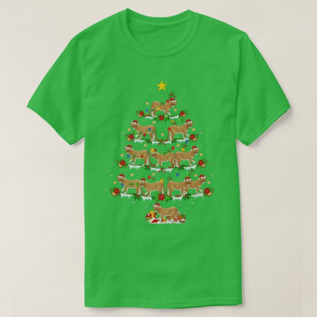 Mountain Lion Lover Xmas Lights Berg Löwe Chri T-Shirt (Design vorne)
