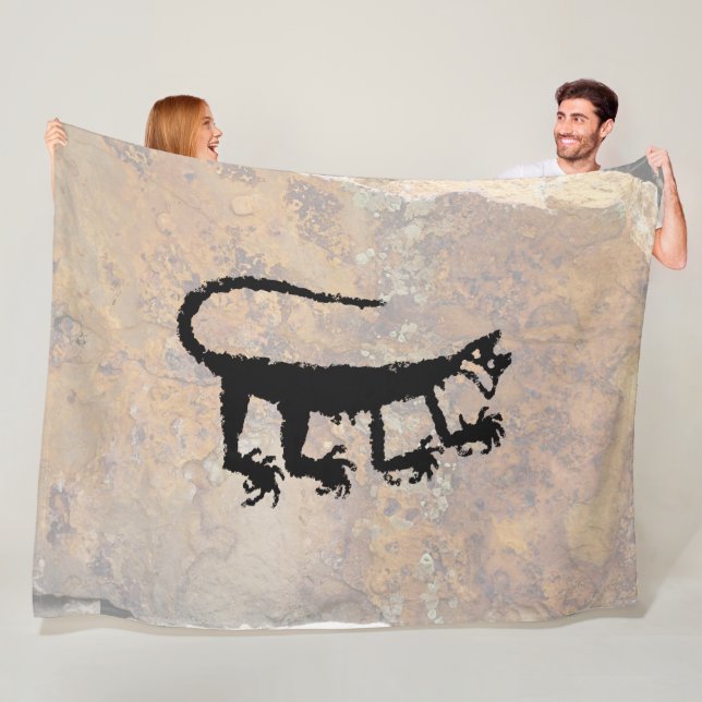 Mountain Lion Petroglyph Fleecedecke (Beispiel)