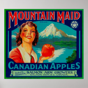 Mountain Maid Apple LabelKanada Poster