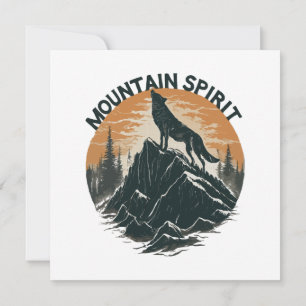 Mountain Majesty Wolf Howling auf dem Gipfel Einladung
