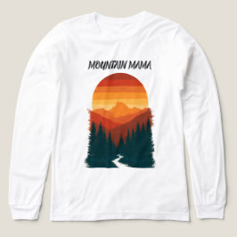 Mountain Mama Retro Sonnenuntergang Wald Grafik Tri-Blend Shirt