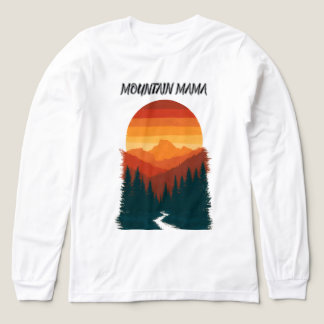 Mountain Mama Retro Sonnenuntergang Wald Grafik Tri-Blend Shirt